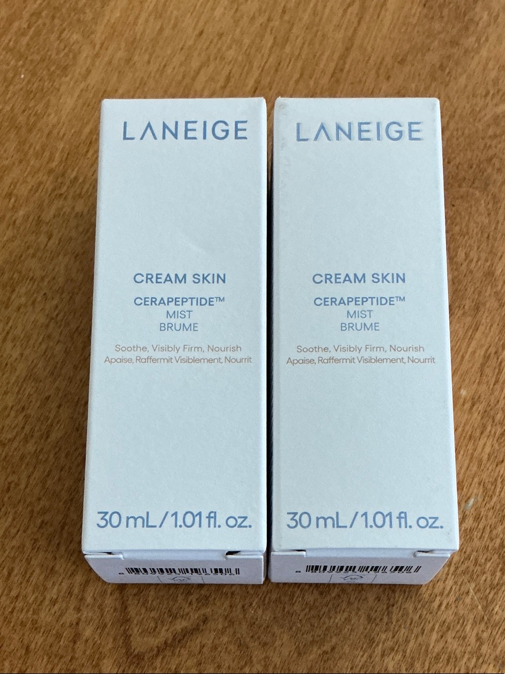 New in Box: LANEIGE Cream Skin Cerapeptide Mist — Set of 2 Travel Size Bottles